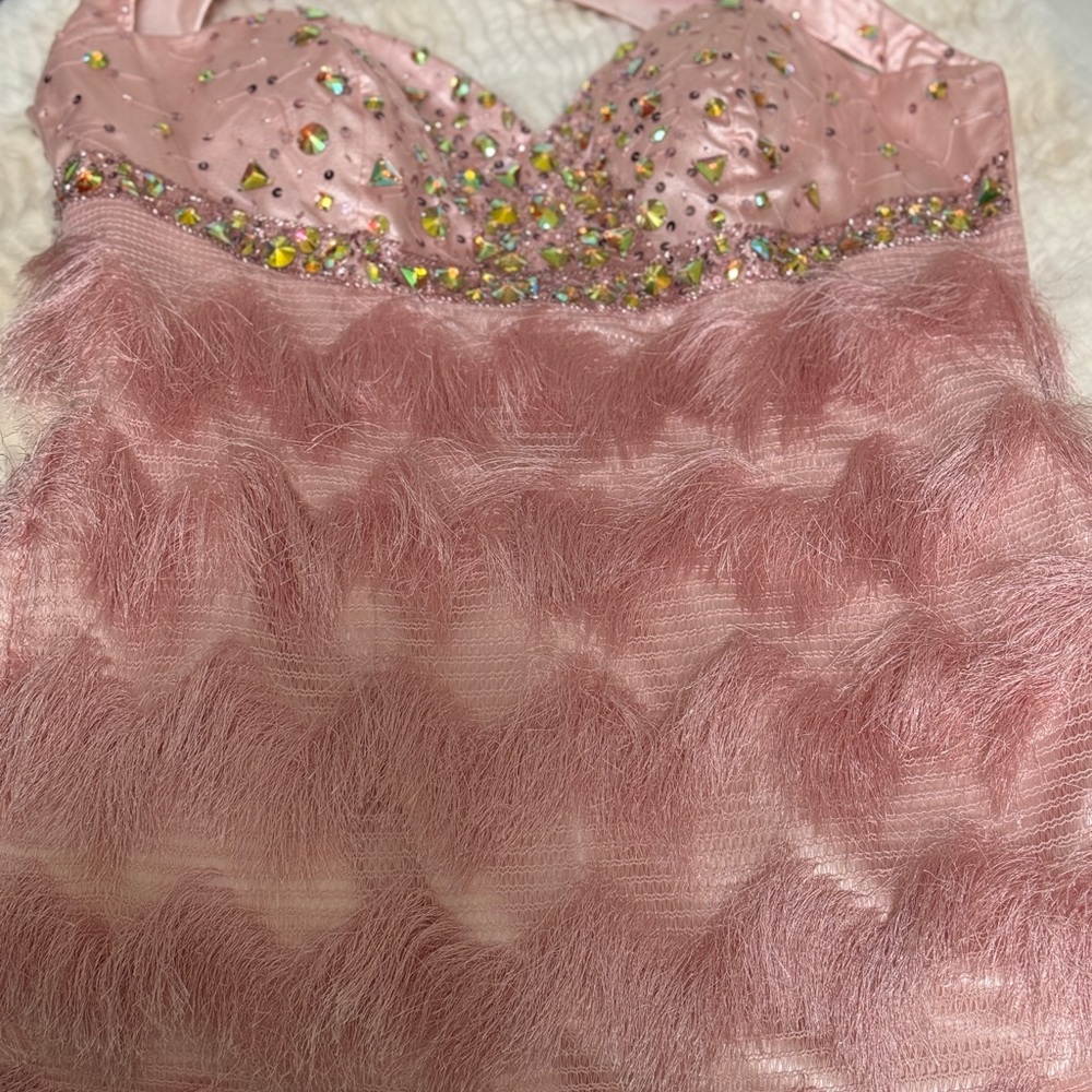 MNM Couture Formal Short Beaded Fringe Dress - Picture 4 of 16